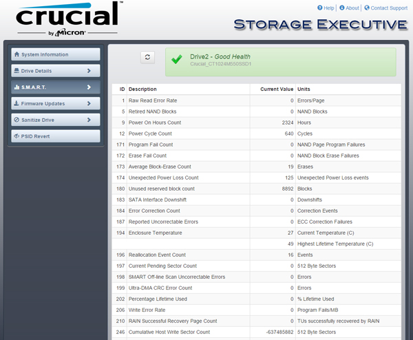 crucial storage executive drive not found