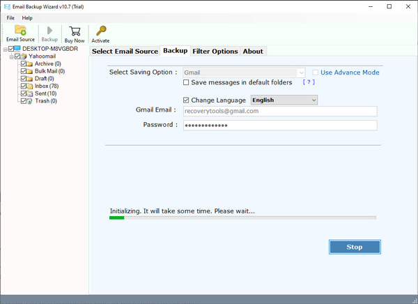 instal Email Backup Wizard 14.2
