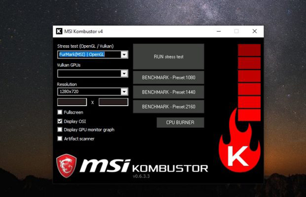 download the last version for windows MSI Kombustor 4.1.27