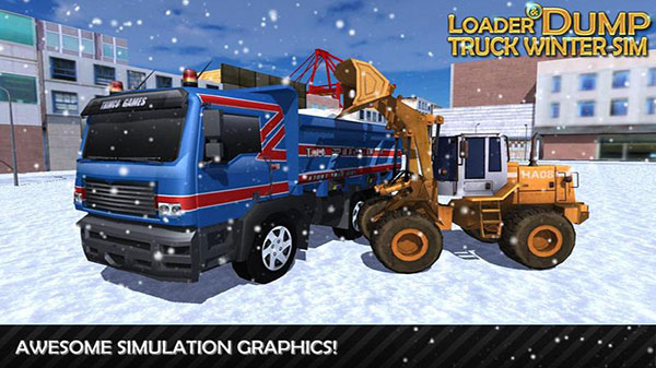 Loader and Dump Truck Winter SIM