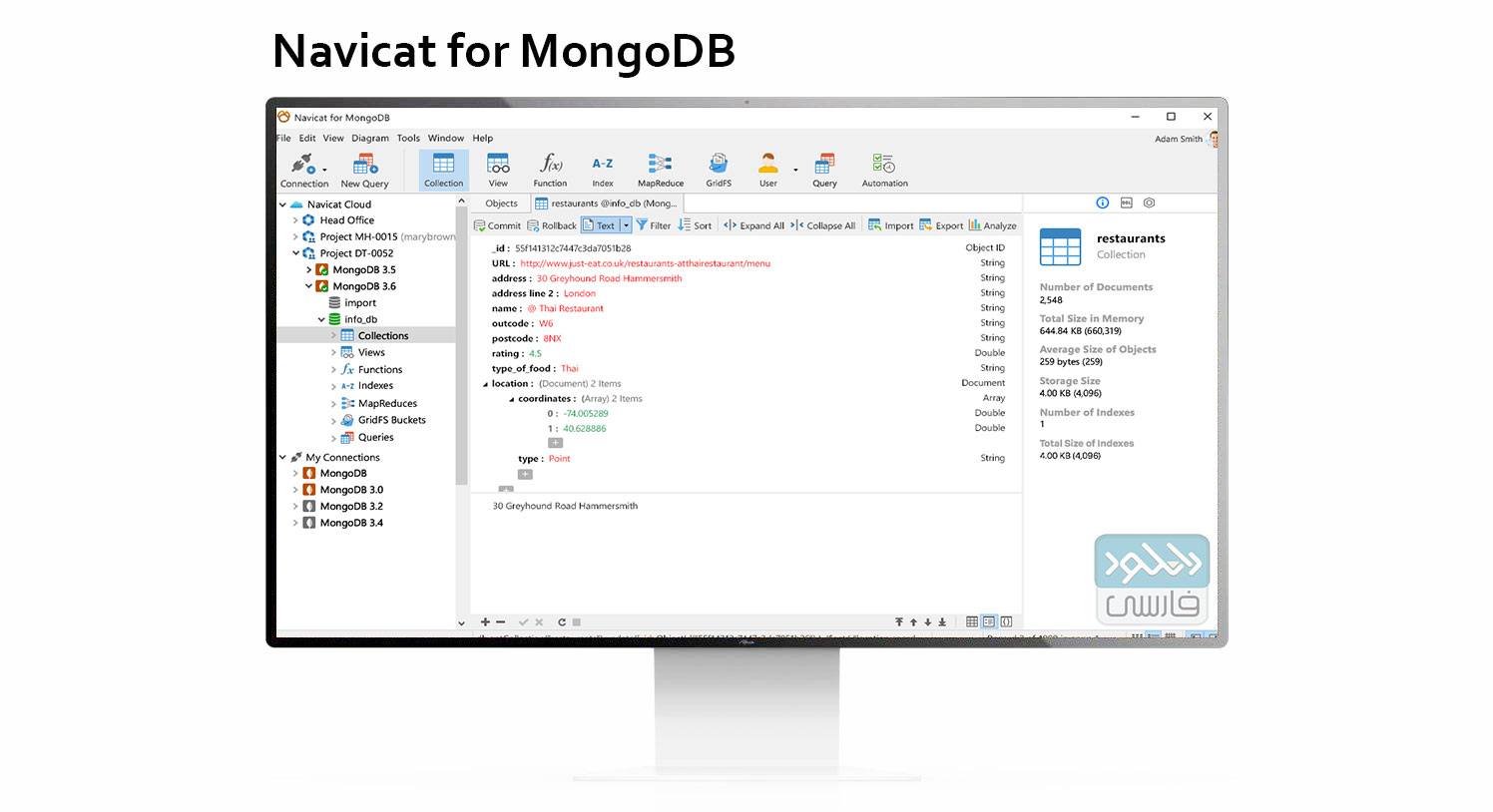 دانلود نرم افزار Navicat for MongoDB v15.0.23