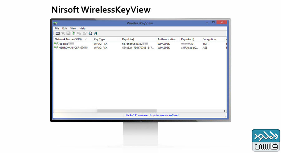 دانلود نرم افزار Nirsoft WirelessKeyView v2.21