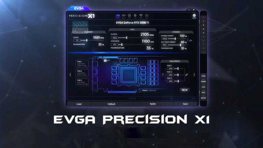 دانلود نرم افزار نمایش فعالیت های سخت افزاری EVGA Precision X1 v1.1.7.0