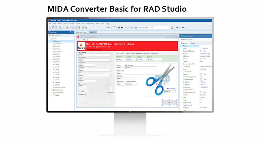 دانلود نرم افزار MIDA Converter Basic for RAD Studio v10.3.2 Rio