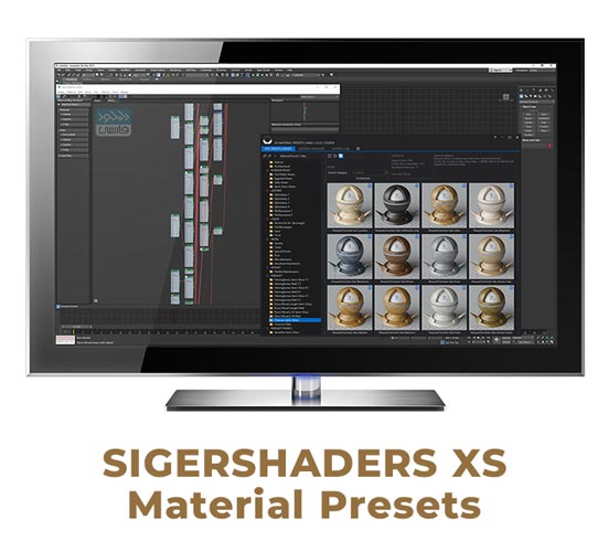 دانلود SIGERSHADERS XS Material Presets Studio v5.3.0 for 3ds Max