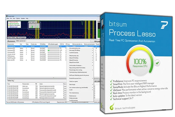 دانلود نرم افزار Bitsum Process Lasso Pro v12.4.4.20 بهینه سازی سرعت ویندوز