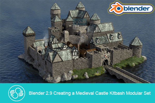 دانلود فیلم آموزشی Skillshare – Blender 2.9 Creating a Medieval Castle Kitbash Modular Set