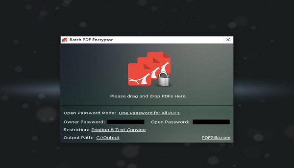 دانلود نرم افزار PDFZilla Batch PDF Encryptor PRO 1.2 رمزگذاری گروهی فایل ها pdf در ویندوز