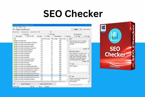 دانلود نرم افزار VovSoft SEO Checker 8.2 بررسی سئو سایت