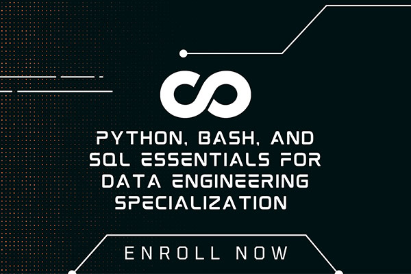 دانلود دوره آموزشی Coursera – Python, Bash and SQL Essentials for Data Engineering Specialization اصول پایتون، بش و SQL برای مهندسی داده