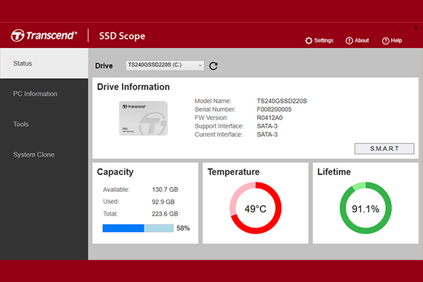 دانلود نرم افزار Transcend SSD Scope 4.23 مدیریت و بهینه‌سازی عملکرد درایوها برای کامپیوتر